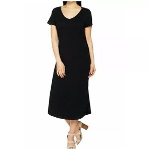 NWOT Shein black midi dress XL minimalist comfy cozy loose resortwear coastal